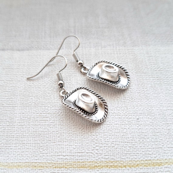 Cowboy Hat Earrings Western Jewellery Cowgirl Gift Country Dancing Present Country Girl Etsy UK
