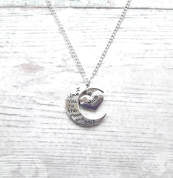 To my Granddaughter, I Love you to the Moon & Back Necklace Sterling Silver  | Bella's Yard