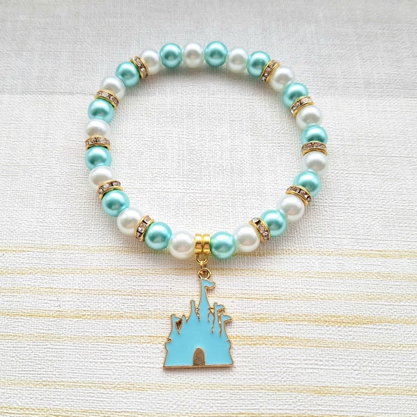 Castle bracelet, my dream house jewellery, new home gift, magical fairytale present, princess jewelry