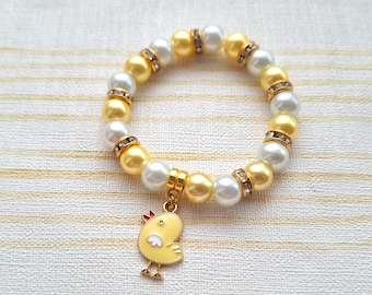 Chick bracelet, easter jewellery, chicken bracelet, animal lover present, cute gifts for girls