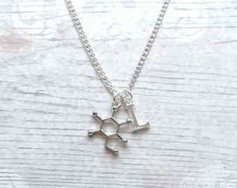 Collier de molécules de glucose, collier de sucre, bijoux de sensibilisation au diabète de type 1, cadeau scientifique, cadeau geek pour scientifique, cadeau diaversaire