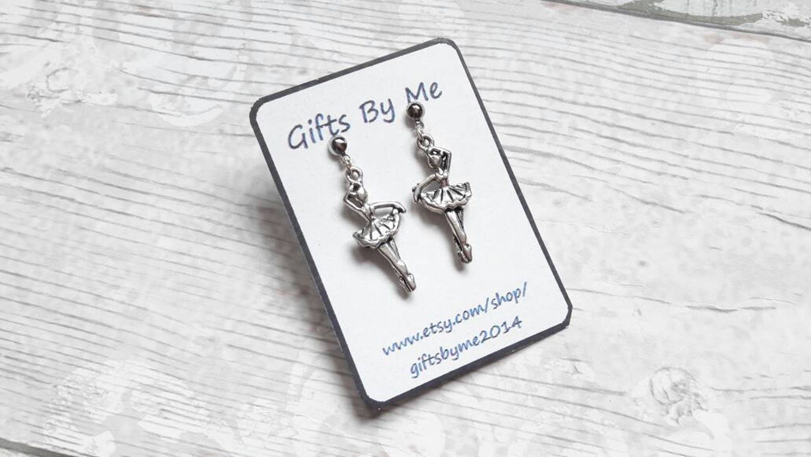 ballerina earrings, ballet dancer jewellery, dance jewelry, ballet slipper jewellery, mothers day gift, birthday present, minima