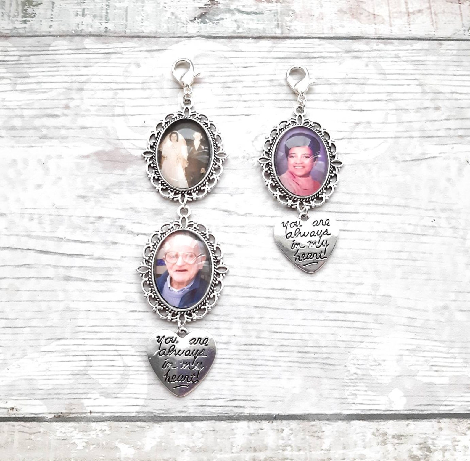 Buttonhole Photo Charm Memory for Wedding Flowers Memorial Etsy UK