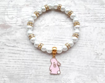 Rabbit bracelet, easter jewellery, bunny bracelet, easter bunny gift, animal lover present, gifts for girls