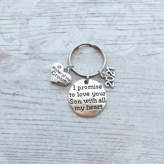 Mother in law keyring, father in law present, mother of the groom gift,  father of the groom keychain, wedding momento, dad keepsake