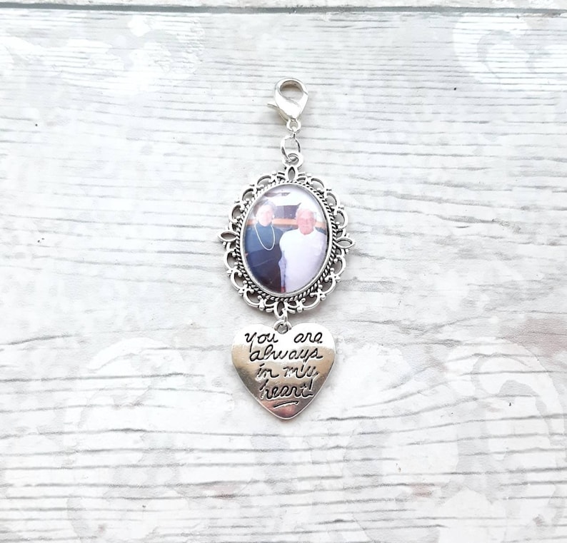 Buttonhole Photo Charm Memory for Wedding Flowers Memorial Etsy UK