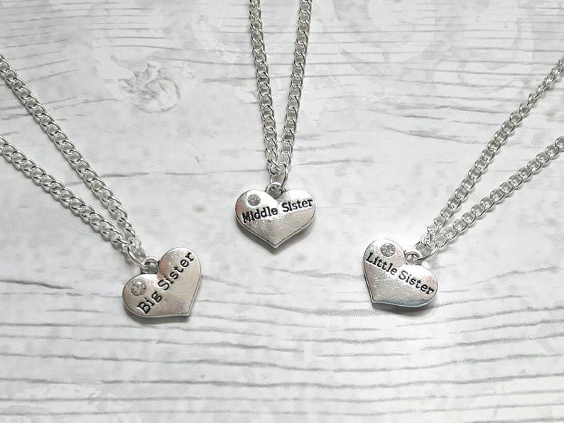 Sister Necklace Set of 3 Necklaces Sister Jewellery - Etsy UK