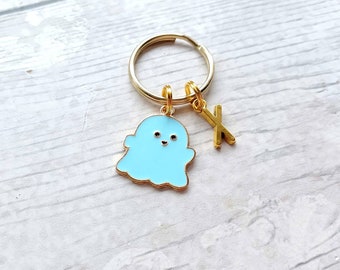 Ghost keyring, cute ghostie keychain, halloween keyring, fall accessory, spooky trick or treat gift
