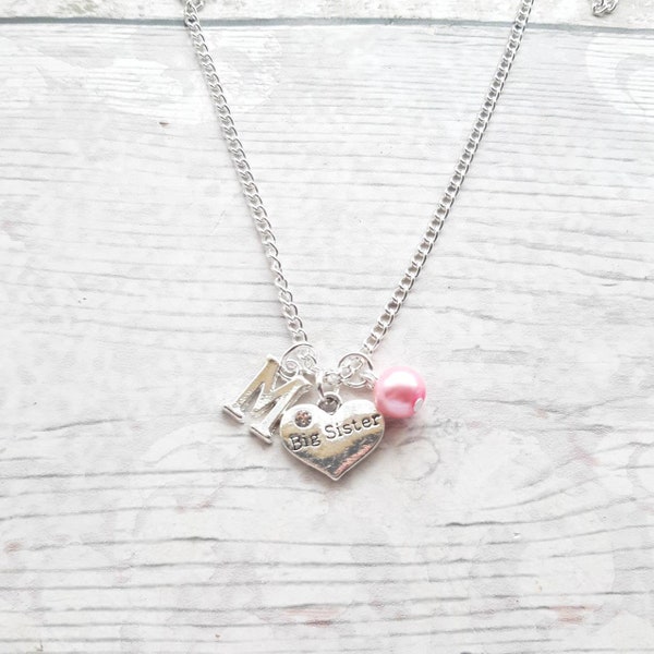 Grote zus ketting, eerste ketting, beste vriend sieraden, cadeau voor broer of zus, zusje aanwezig, vriendschap sieraden