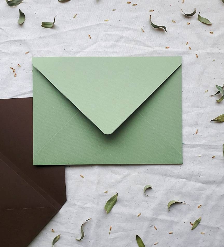 Green wedding envelopes / envelopes for A5 invitations / Etsy