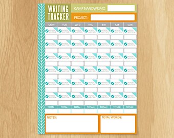 NANOWRIMO Writing Tracker Worksheet - HAPPY PLANNER