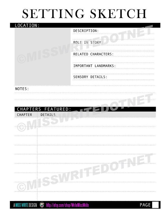 Scene Setting Worksheet Bundle Etsy