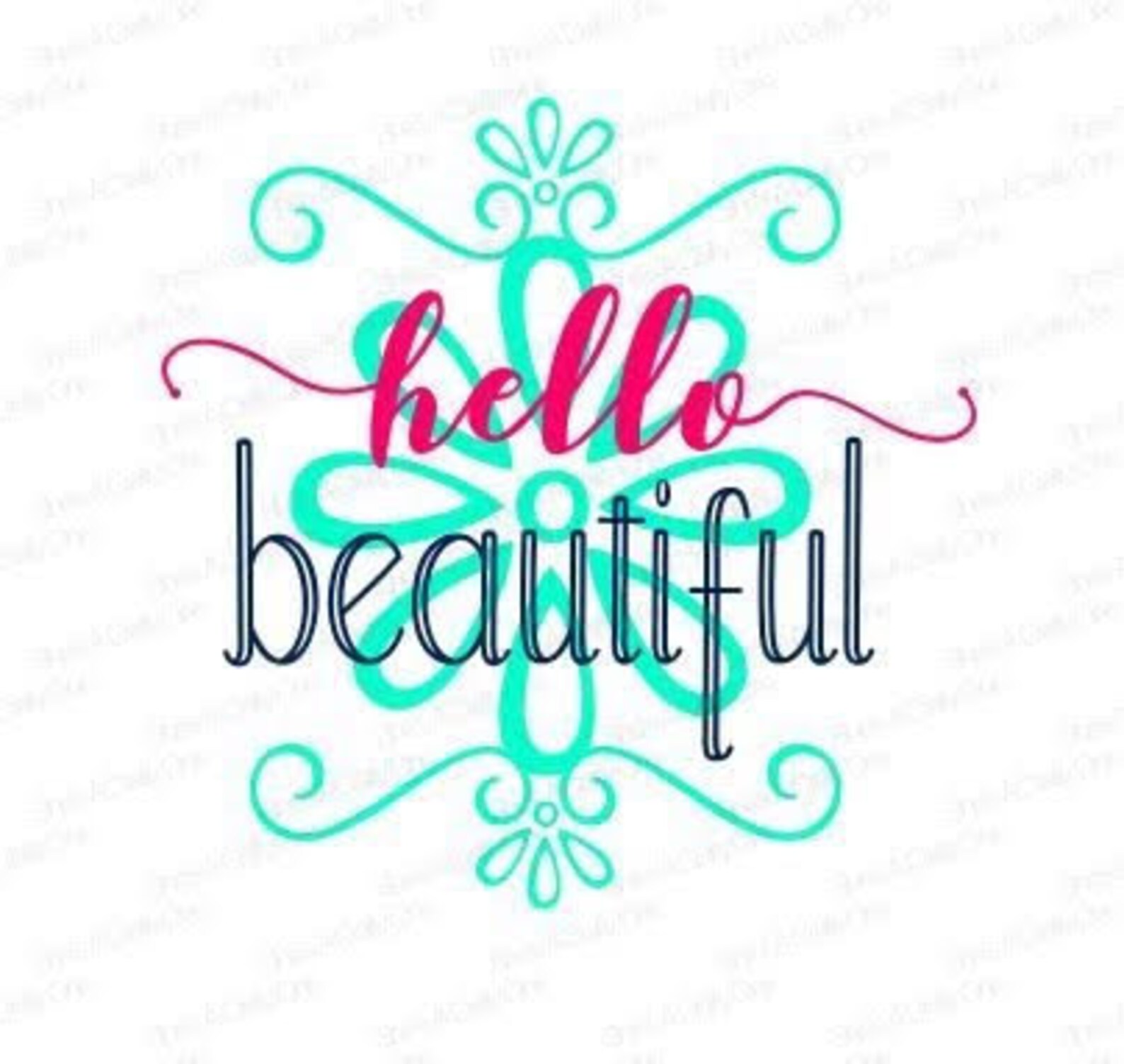 Hello Beautiful SVG PNG JPG - Etsy