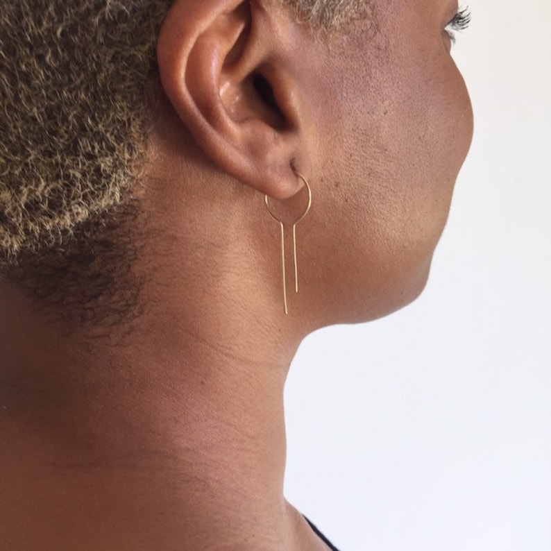 14K Solid Rose Gold Hoop Earrings 14kt Rose Gold 14 K Rose Etsy