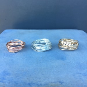 Wrap ring, spiral ring, coil ring, hammered ring, intertwined ring, wire ring, gold wrap, silver wrap, rose gold ring, recycled silver ring
