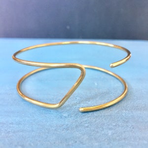 Brass bangle cuff, geometric bracelet, adjustable bracelet, brass cuff, geometric cuff, modern, simple brass bracelet, wide brass cuff