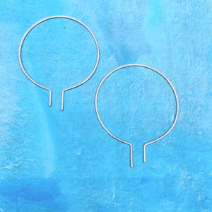 Modern hoop earrings, art deco earrings, threader hoops, open hoop earrings, unique hoop earrings, large gold hoops, Lg Deco Gold image 2