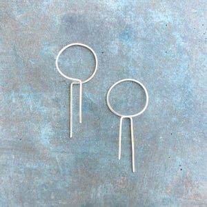 Geometriska örhängen i sterlingsilver: Lätta minimalistiska art déco-örhängen