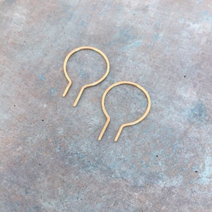 Small gold hoops, art deco, open hoop earrings gold, modern gold, contemporary, gold geometric, gold fill, Vida Hoops