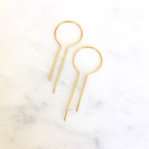 Pendientes de aro de oro macizo de 14K, pendientes de oro de 14K, pendientes de oro macizo, pendientes de aro únicos de 14kt, pendientes de aro abiertos, aros X Sm Deco de 14 kt