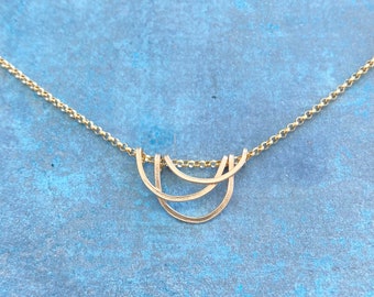 Unique delicate gold necklace, simple gold, gift for her, modern gold, everyday, lightweight, dainty, minimalist, 14in, 16in, 18in, minimal