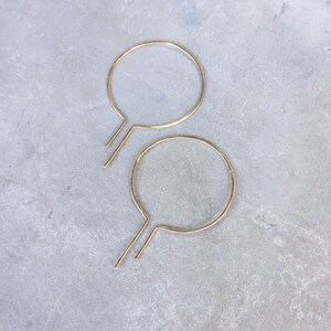 Unique hoops, threader hoops, modern earrings, art deco earrings, open hoops, gold fill hoops, geometric earrings, contemporary, Sasha Hoops