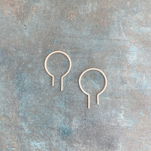Art Deco Sterling Silver Open Hoops: Modern Geometric Earrings