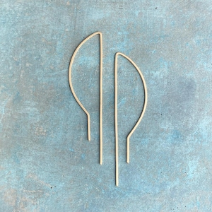 Threader hoops, art deco earrings, threader hoops gold, minimalist earrings, modern, long gold earring, geometric jewelry, geometric, Simone