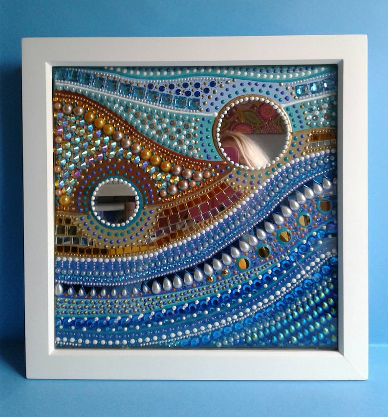 Canvas Wall Art Decorative Rhinestone Gem Mixed Media Etsy