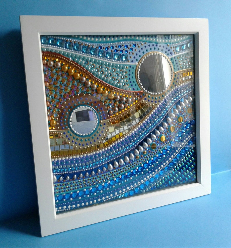 Canvas Wall Art Decorative Rhinestone Gem Mixed Media Etsy