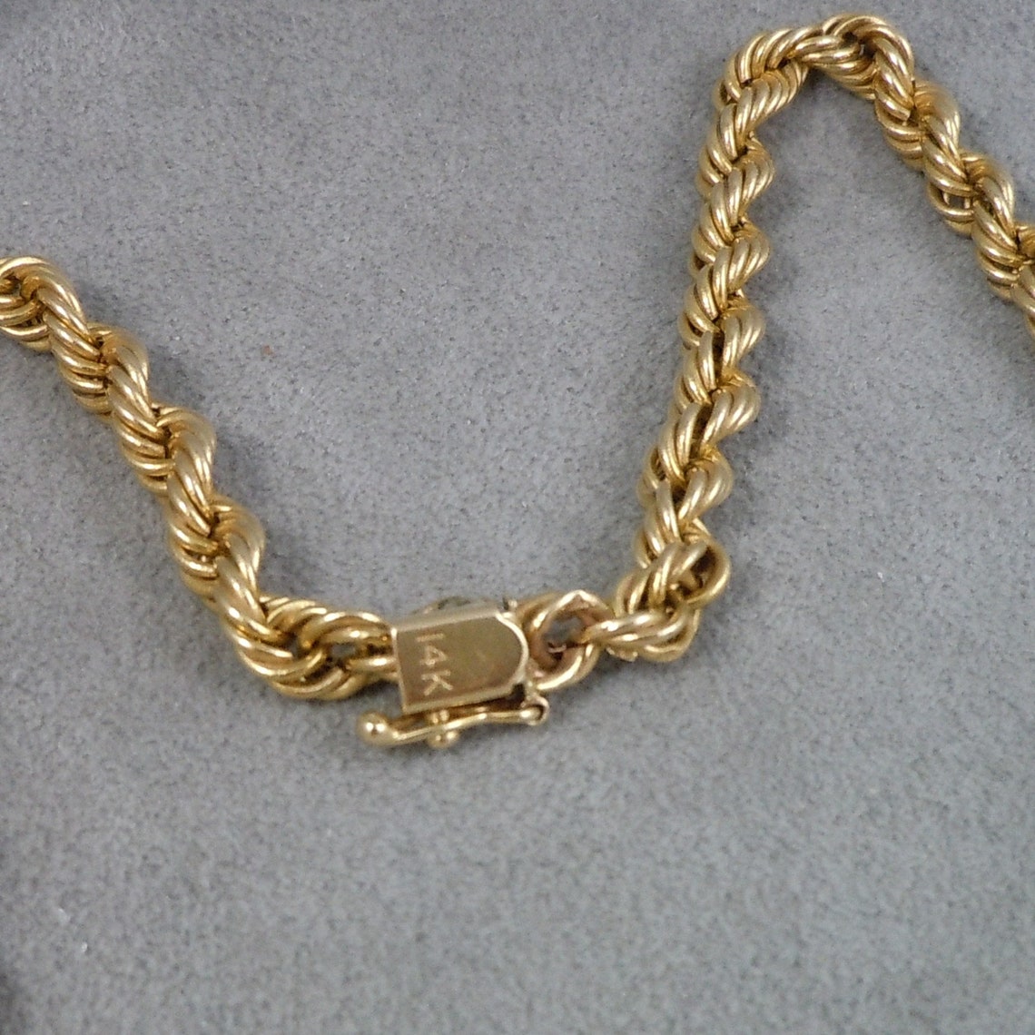 Handmade Gold Chain 14K Rope Chain Box Clasp 16.5 Etsy