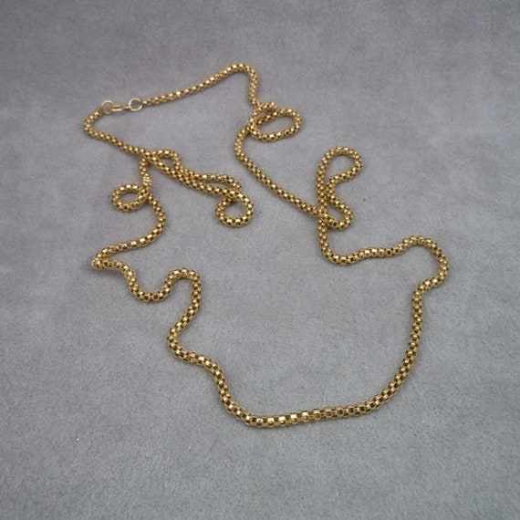 Vintage, Gold Chain, 30” Long, Woven Chain, 14K, C