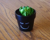 Happy Face Planter Cute Face Planter Hand Painted Small Planter