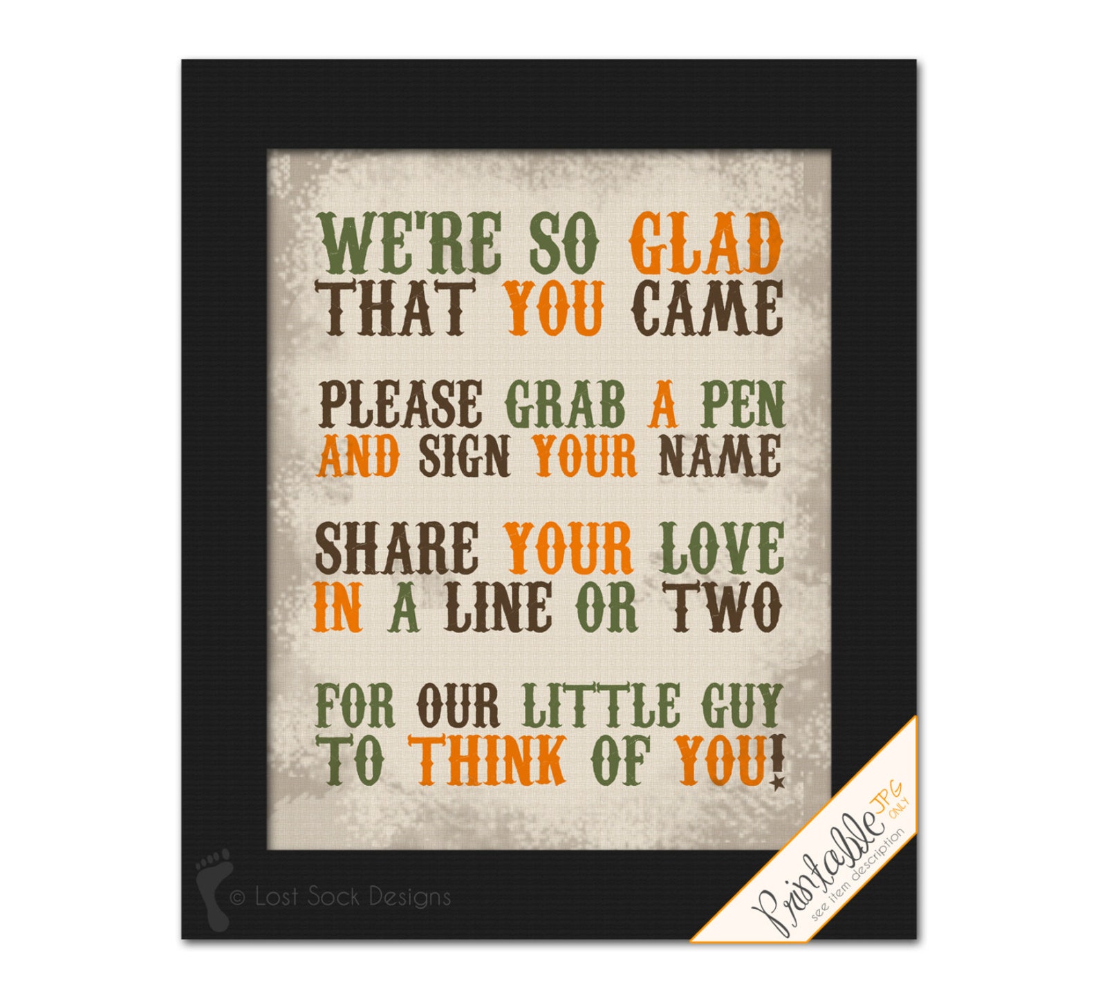 PRINTABLE: Hunting Theme Baby Shower Sign in First Birthday Party We're ...