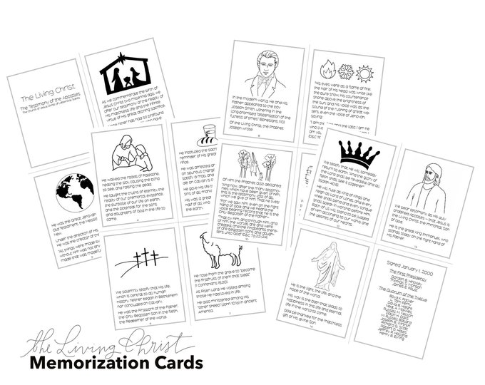 The Living Christ Memorization Cards, Church of Jesus Christ, LDS ...