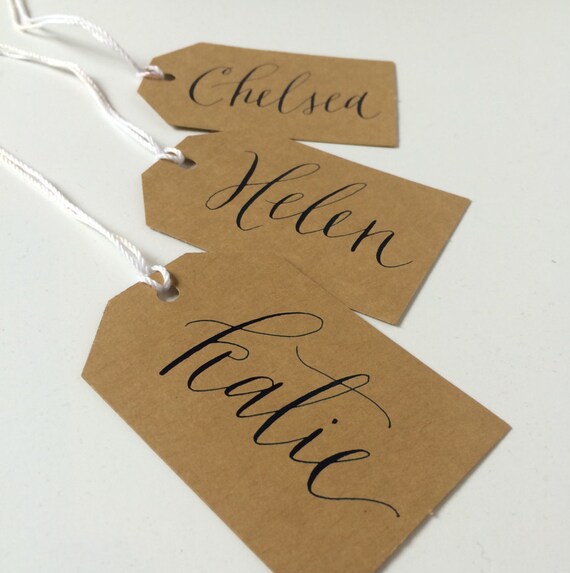 Items similar to Custom Calligraphy Gift Tags for Christmas, Name or ...