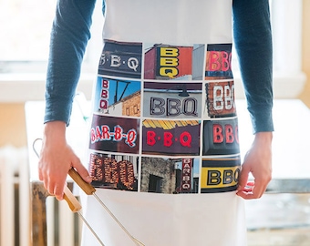 Delantales para barbacoa con la palabra en fotos reales de carteles; Delantales de cocina; Delantales para barbacoa; Delantales para hombres; Delantales de chef; Regalo para el Día del Padre