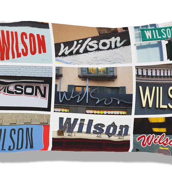 Personalized Pillow Case featuring WILSON in sign photos; Custom pillow cases; Teen bedroom decor; Cool pillow case; Personalised bedding