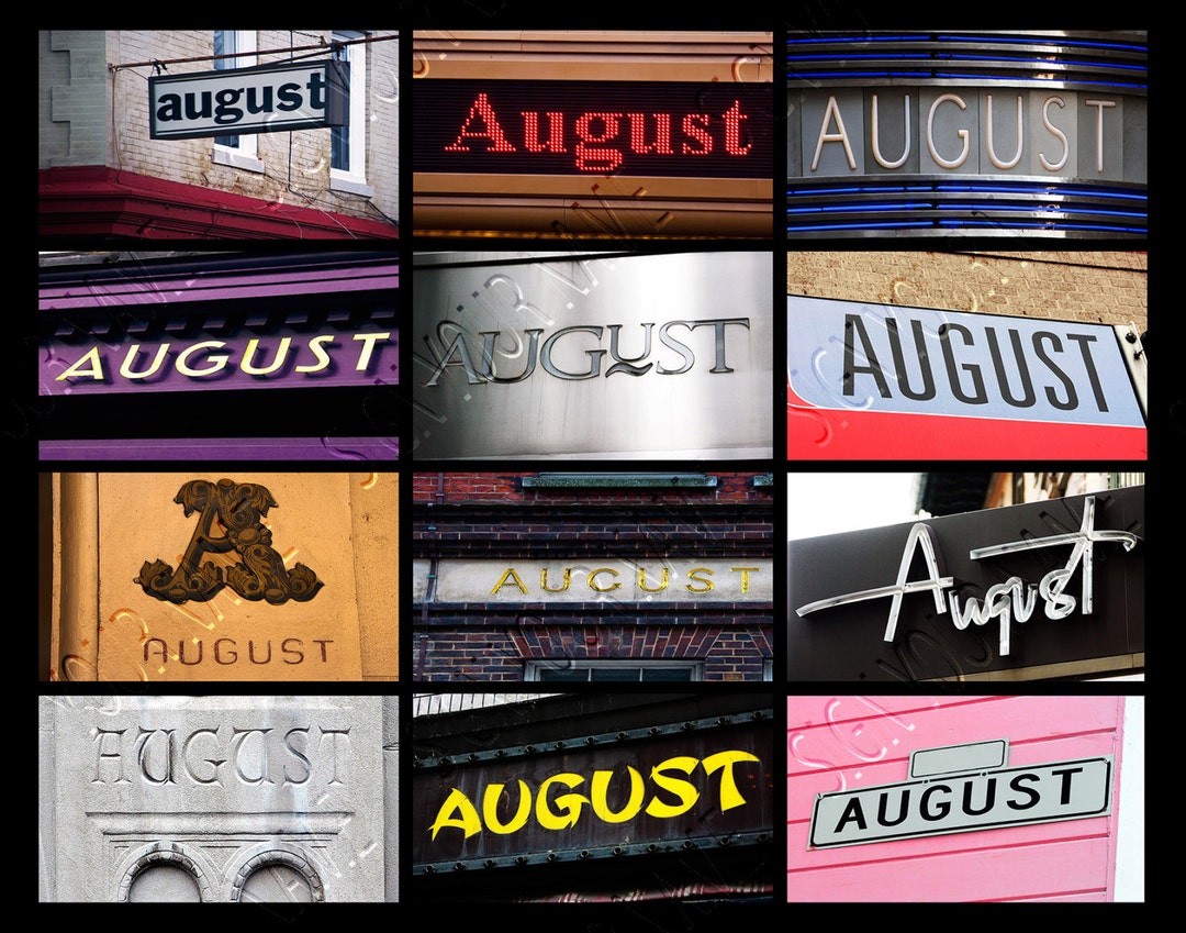 AUGUST Personalized Poster Featuring Photos of Signs; Art Print; Wall ...