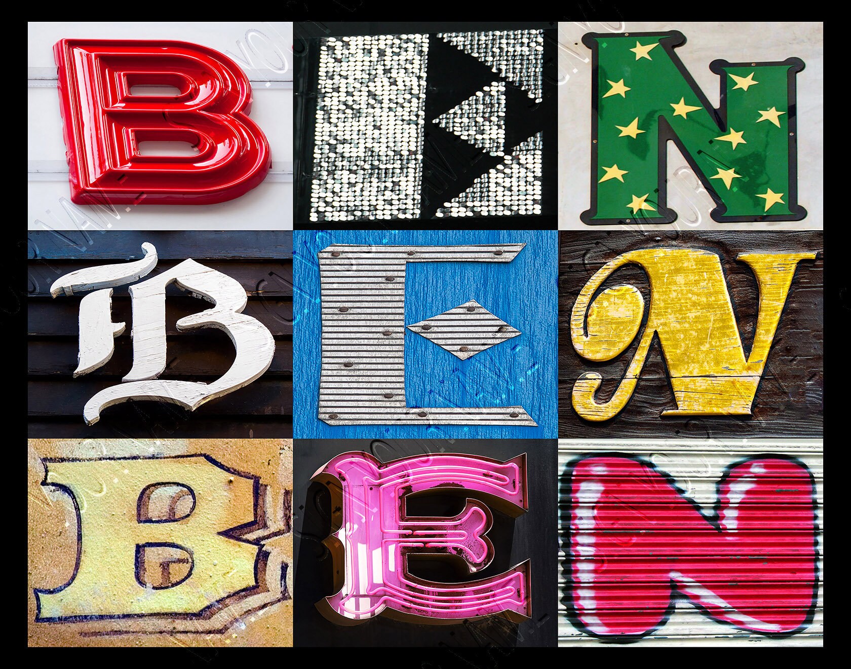 BEN Personalized Poster Featuring Photos of Alphabet Letters From Signs ...