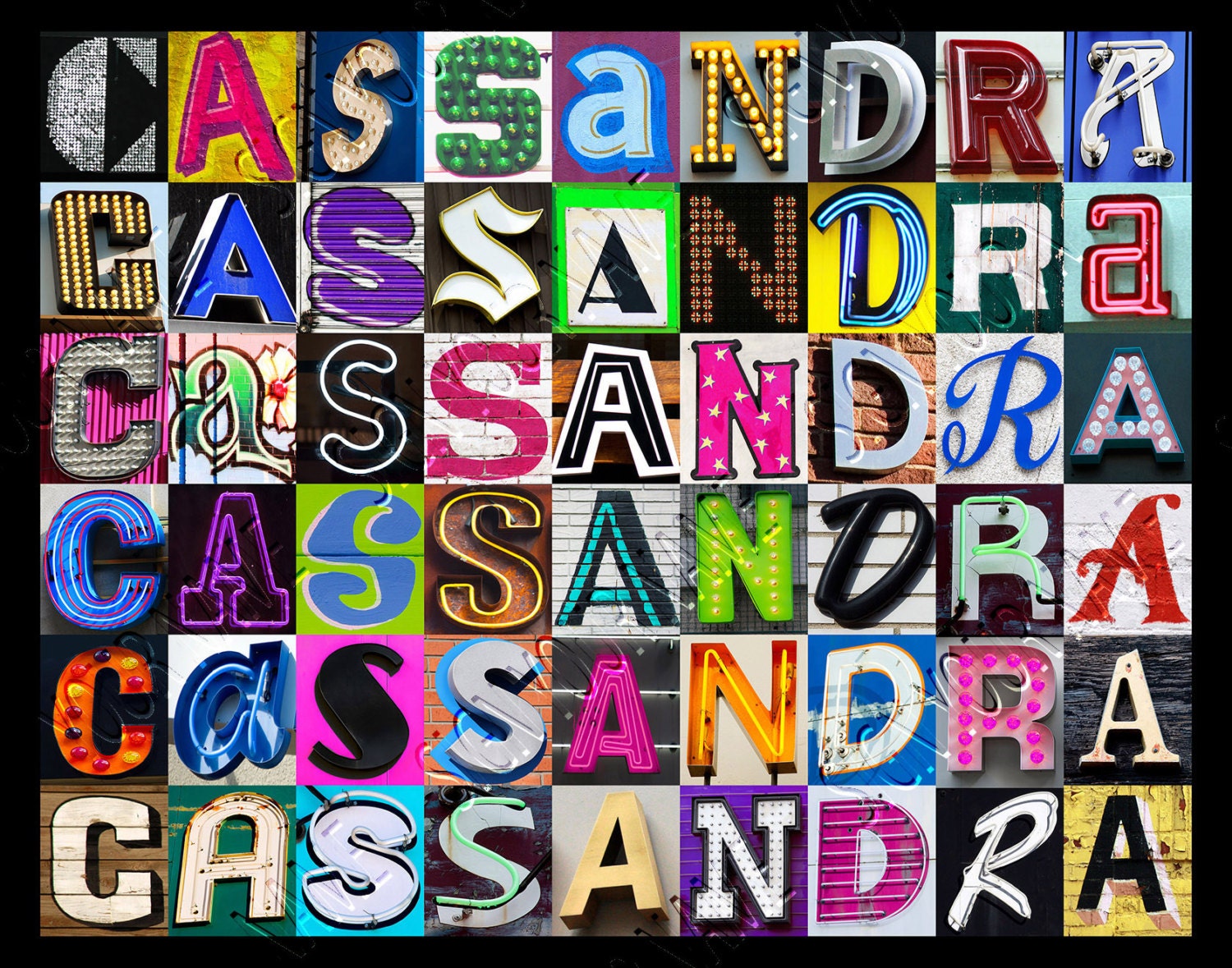 Personalized Poster Featuring CASSANDRA Showcased in Photos of Sign ...