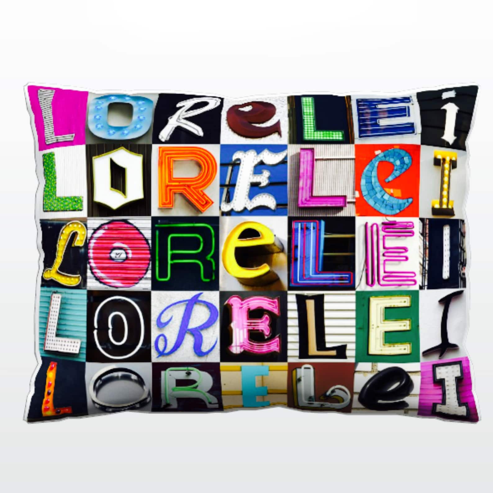Personalized Pillow Featuring LORELEI in Photos of Sign Etsy