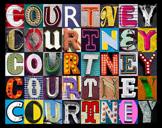 COURTNEY Personalized Poster Featuring Photos of Letters From
