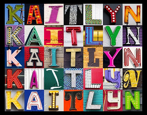 KAITLYN Personalized Poster Featuring Photos of Alphabet Letters From ...