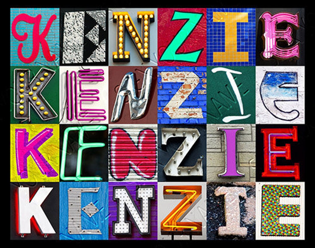 KENZIE Personalized Poster Featuring Photos of Letters From Signs ...
