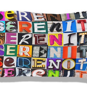 Personalizada de funda de almohada con serenidad en las cartas de la muestra; Fundas de almohada personalizadas; Decoración del dormitorio adolescente; Funda de almohada fresca; Ropa de cama