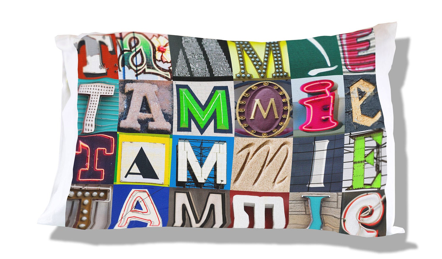 Personalized Pillow Case Featuring TAMMIE in Sign Letters Etsy UK