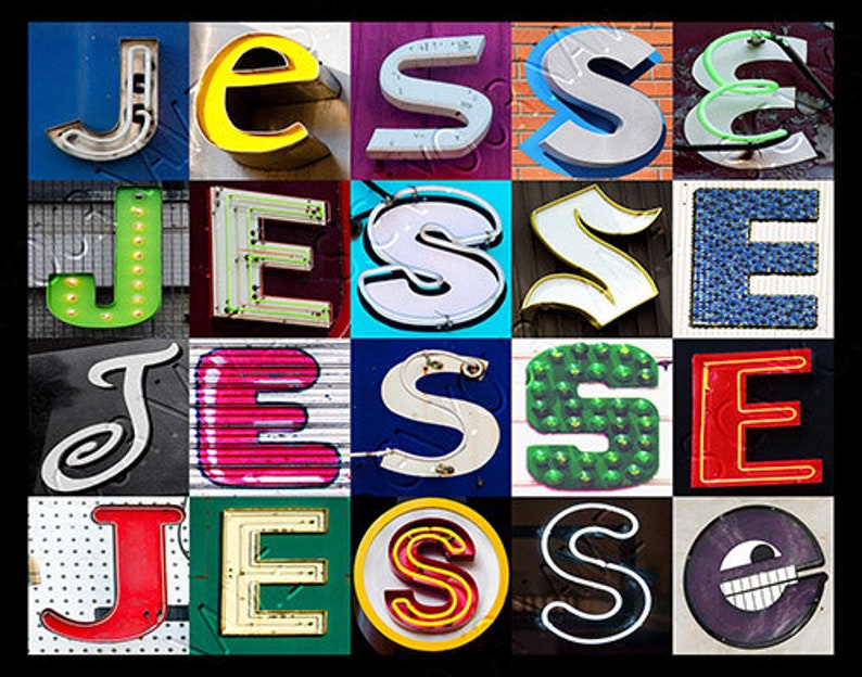 JESSE or JESSIE Personalized Poster Featuring the Name Showcased in ...