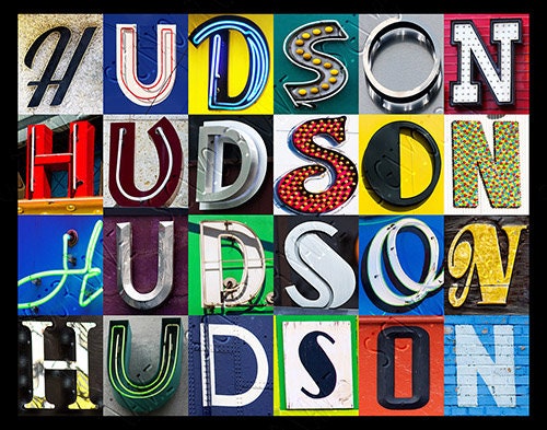 HUDSON Personalized Poster Featuring Photos of Alphabet Letters From ...