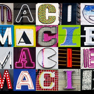MACEY, MACIE or MAYCEE Personalized Poster Featuring Photos of Letters ...